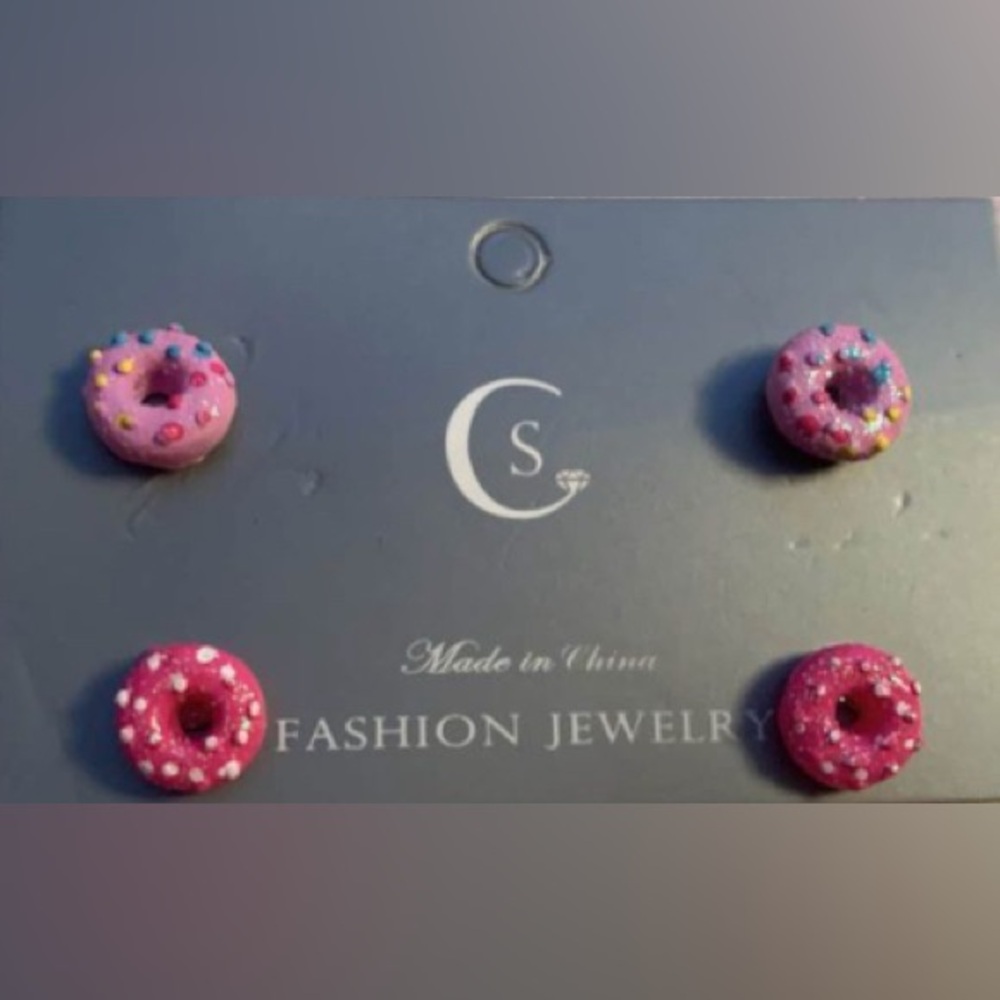 Pink Donut Earrings
